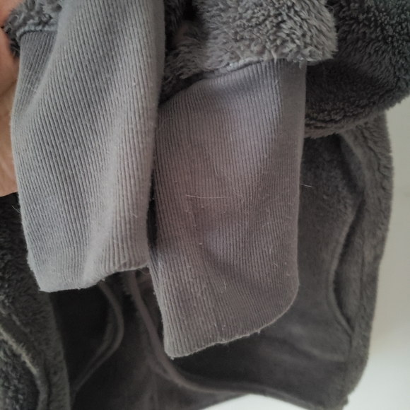 Maurices Gray Open Sherpa Hooded Cardigan Pocket large xlarge - Picture 9 of 12